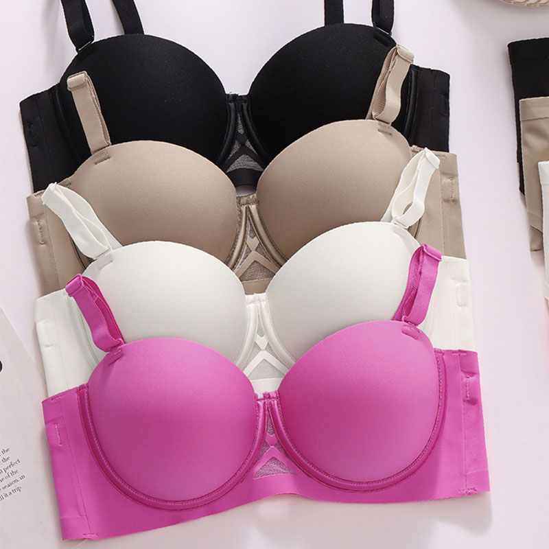 8826 Media taza sin costuras, pechos pequeños, ropa interior invisible anti-caída, cuello colgante para niña, sujetador de moda con espalda hermosa