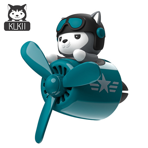 Husky Car Aromatherapy Small Plane Husky Bear Air Outlet Car Decoration Ornaments Fan Fragrance Car Perfume