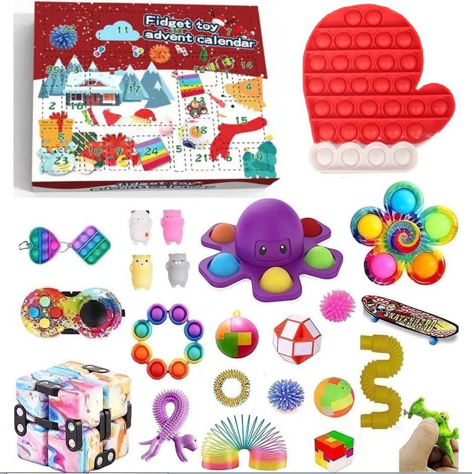 Caja ciega de Navidad transfronteriza Regalo de fiesta para niños Descompresión DIY Desgarrado Calendario de cuenta regresiva Caja ciega Juguetes navideños
