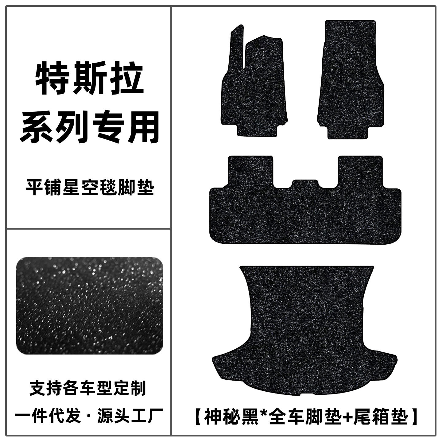 Suitable for Tesla Model Y car floor mats, Model 3 starry sky blanket, and Model YL interior modification and protection