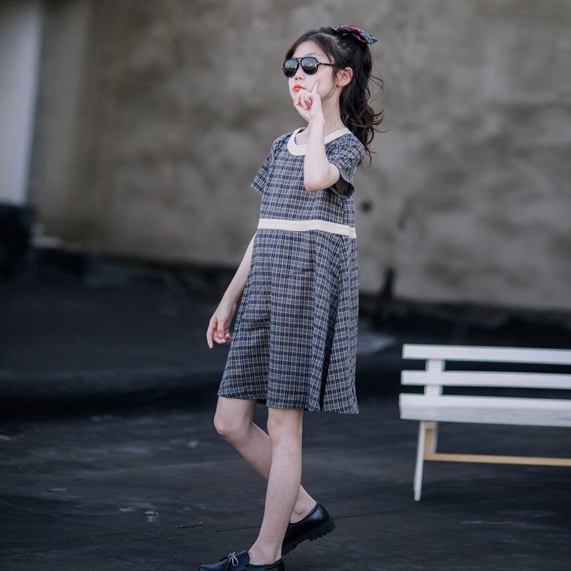 Corea del Sur ropa para niños 2023 primavera estilo coreano niñas Mori artística falda a cuadros vestido de los niños falda de algodón de las niñas