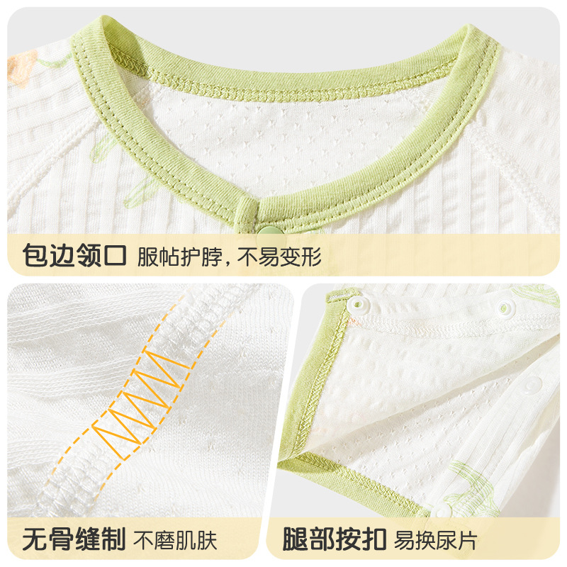 Unisomas de verano de aire acondicionado para hombres y mujeres de mangas largas para bebés con ropa de verano para niños pequeños delgada y transpirable ropa recién nacida image 4