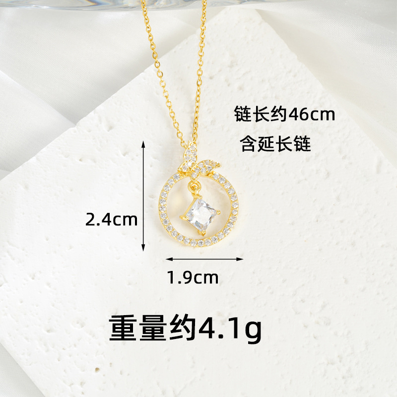 Viento ligero de lujo vietnamita diseño de collar de oro de arena sensación de mariposa aretes de borda redonda versátiles joyas no se desvanecen