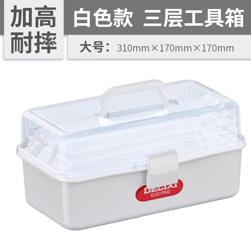 Caja de herramientas de arte de Delissi, caja de almacenamiento de pincel de pintura casera, caja de almacenamiento multifuncional de pintura transparente