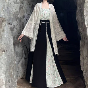 Chen's Beauty Original Hanfu Female (Huahai) Song-made Long-clothes Hanging with Sanjian Skirt Daily Autumn and Summer