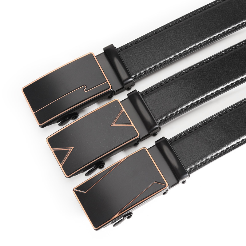 Cinturón de cuero para hombre cinturón fino de cuero de imitación 3.5 hebilla de hierro acrílico cinturón de pantalones de grano fino de negocios cinturón transfronterizo