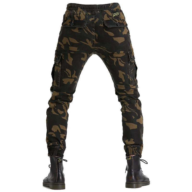 LOONG BIKER motocicleta pantalones de montar pantalones casuales resistentes a la caída de herramientas de la motocicleta multi-Bolsa de tobillo atado equipo de protección mejorada