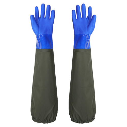 Extra long waterproof and velvet durable anti-cut aquatic fishing car washing thickened anti-slip labor protection gloves work protective gloves