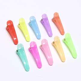 跨境3.5cm塑料发夹儿童批发糖果色鸭嘴夹边夹尖嘴夹美发夹刘海夹