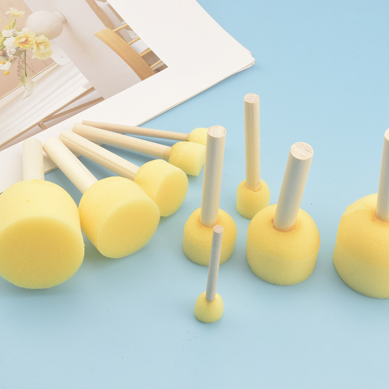 Seta transfronteriza esponja cabeza pintura cepillo registro manejar niños educación temprana graffiti esponja sello fabricante en stock