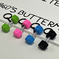 新しいミニ環境に優しいソフトゴム製スポーツダンベルフィットネス器具キーホルダー、高品質スポーツバックパック用アクセサリー