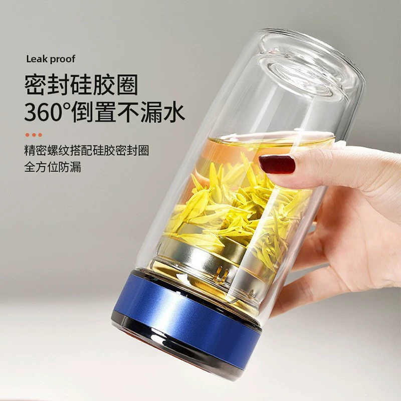 Зимняя двухслойная стеклянная чашка, теплоизоляция, высокотемпературная герметизирующая чашка, простая Взрывозащищенная портативная чашка для разделения воды для чая, гусиного яйца