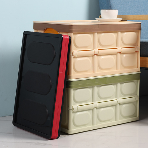 Foldable storage box car folding box large car backup storage box plastic organizing box outdoor camping box
