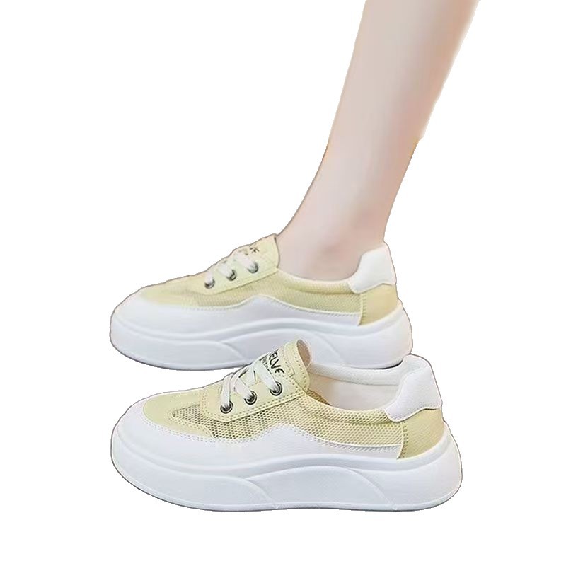 Zapatos blancos de verano en línea, zapatos transpirables de mujer, cómodos y flexibles, zapatos de skate de viaje ocio deportivos ligeros
