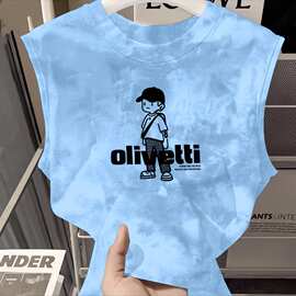 夏季儿童宝宝上衣服纯棉无袖背心卡通新款2025哪吒男童女童打底衫