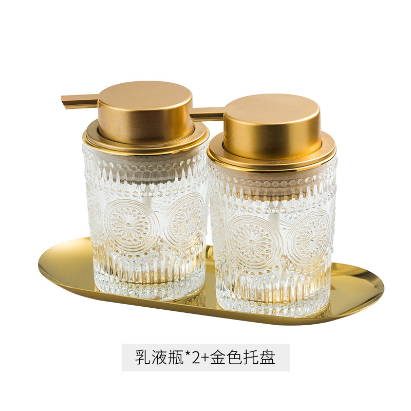 Hotel B & B Champú gel de ducha botella de prensa botella de loción para el hogar Luz de lujo ins baño de vidrio desinfectante de manos botella