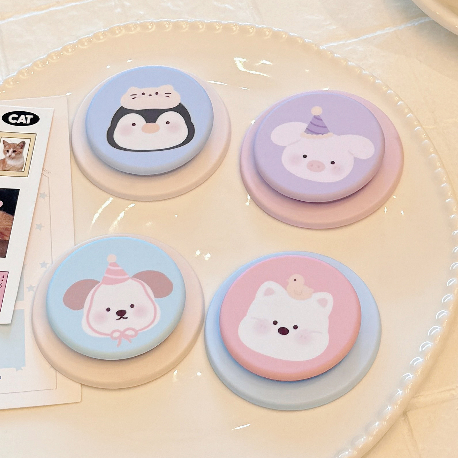 Dibujos animados de nicho para Magsafe soporte magnético película pequeño animal soporte de airbag de teléfono móvil retráctil portátil