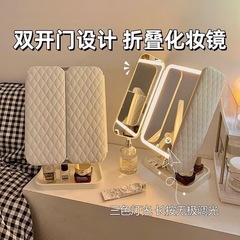 デスクトップ化粧鏡ライト付き LED 収納ボックスツーインワンシェル 70% off スタック化粧鏡補助光寮新