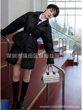 深圳南油高端原單外貿女裝菱格形腰帶復古時髦簡約帥氣棉服外套女