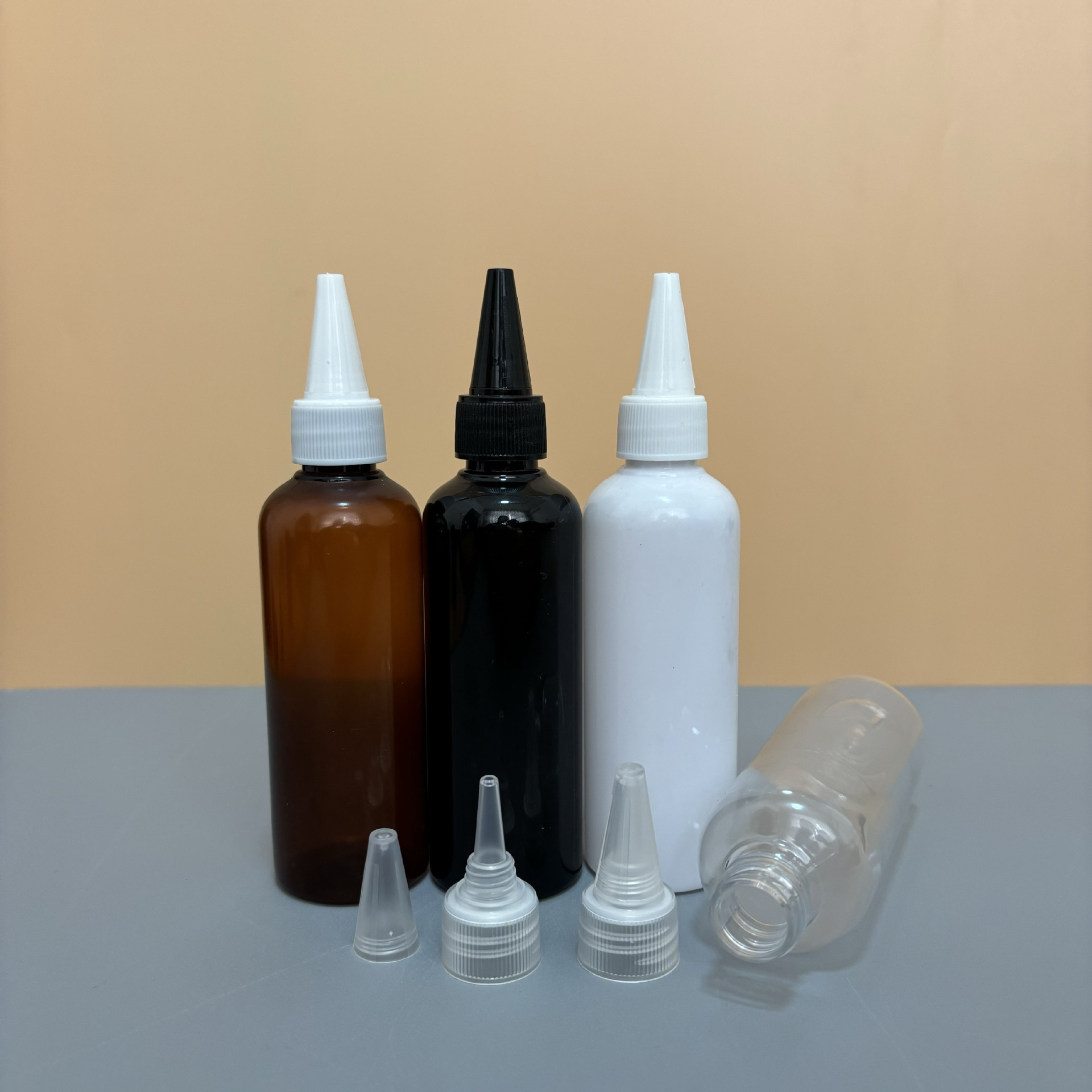 现货50-100mlPET透明尖嘴瓶 塑料沙画瓶墨水瓶 石膏彩绘颜料瓶