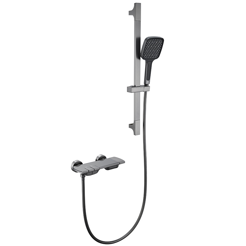 Pistola de baño uno por uno, juego de ducha de latón dividido simple gris, teclas de piano, baño, baño, ducha