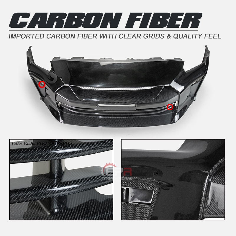 Suitable for Nissan GTR 2017 model, God of War R35, carbon fiber modified front bumper, large front fascia, TS front lip, and front bumper