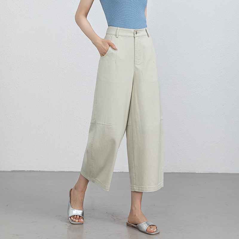Women's Jeans Tencel Cotton High-Waisted Versatile Cropped Pants Model 8289 Thin Summer Style