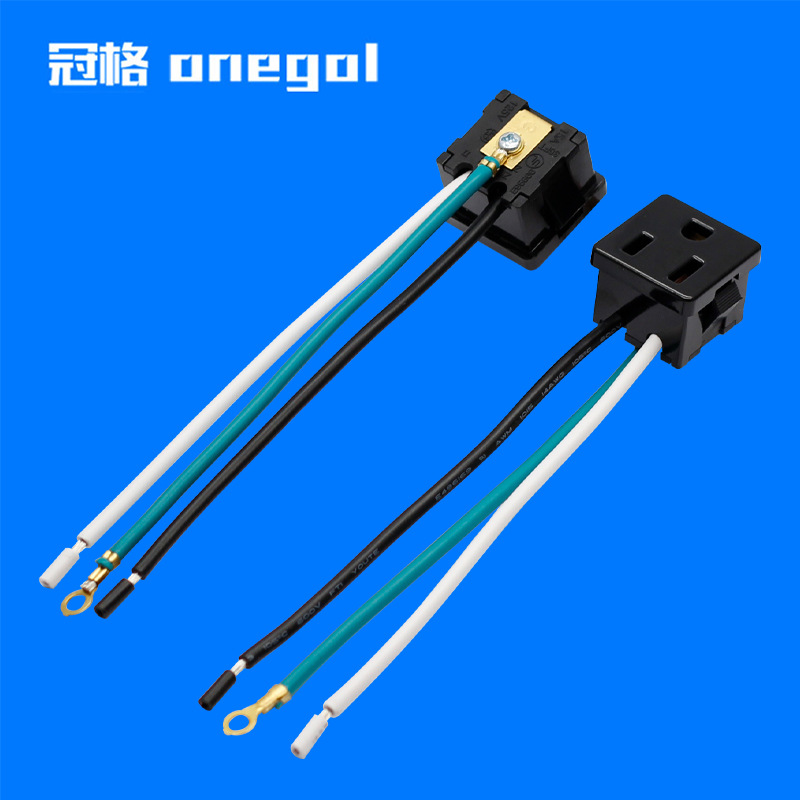 安全门美标插座TR美式插座 线美规插座 TR美规带防护门插座带认证