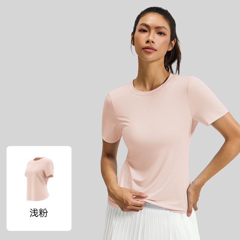 Juyitang 新しい中空バッククロスヨガ美しいバックラウンドネックフィットネスヨガウェア半袖|undefined