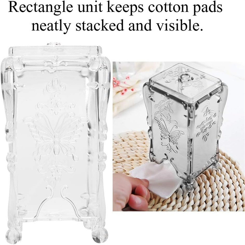 Cross-border new creative acrylic cosmetic storage box desk vanity makeup removal cotton organization storage box