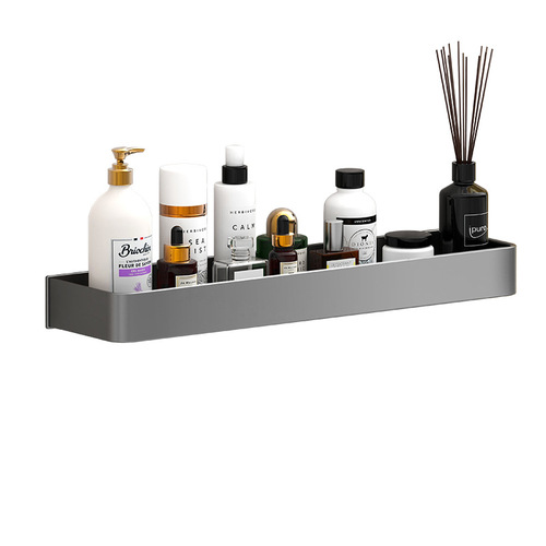 Hole-free wall-mounted bathroom storage shelf bathroom towel rack bathroom multi-layer washbasin storage home