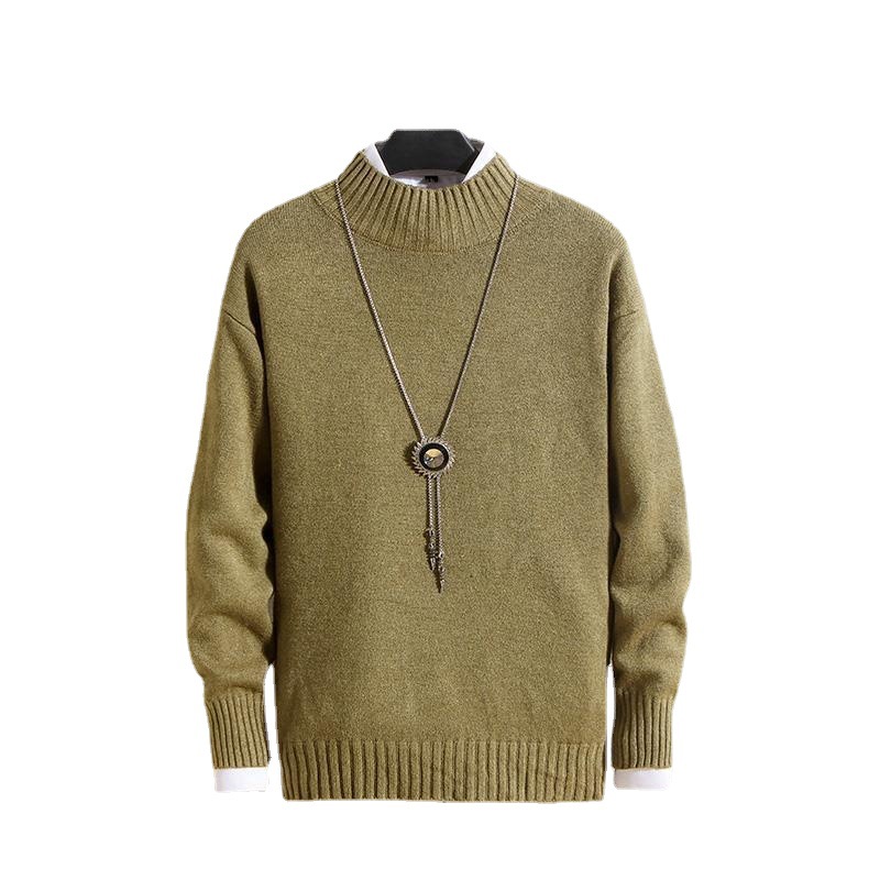 Demi-season fashionable solid color colored knitted woolen sweater