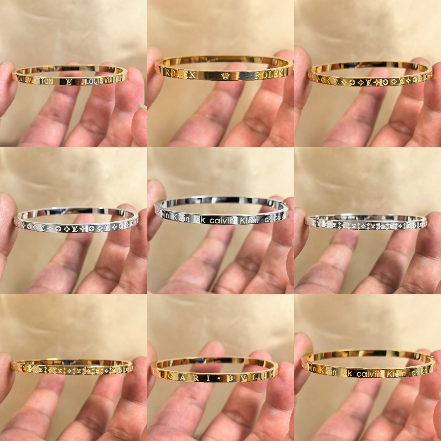 Titanium Steel Qadın Bilərzik, Hərfli Dizayn, Solmayan