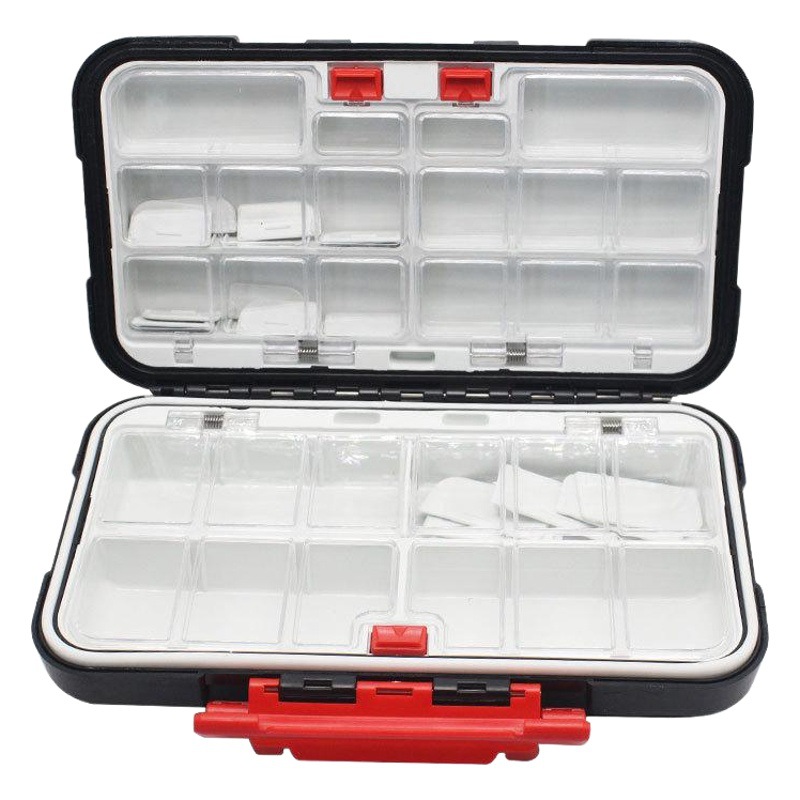 F accesorios caja de cebo caja de pesca de Roca Grande, mediana y pequeña de cuatro colores cerradura Luya caja de herramientas de pesca caja sin fugas