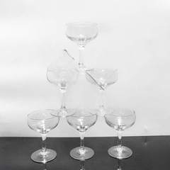 婚庆玻璃垒塔香槟杯晚会庆典高脚叠塔杯碟形杯