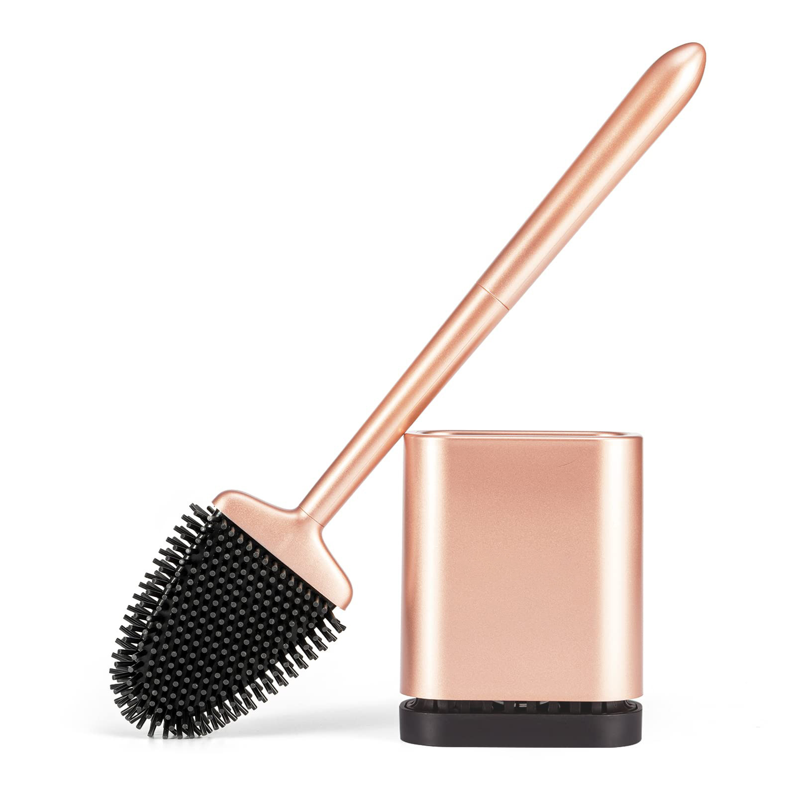 Fábrica personalizada de silicona montada en la pared no muerta ángulo de limpieza mango largo cepillo de pegamento flexible cabeza traje de limpieza de inodoro cepillo de inodoro