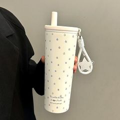 新款保温杯吸管女生不锈钢新款高颜值水杯便携大容量咖啡保温杯