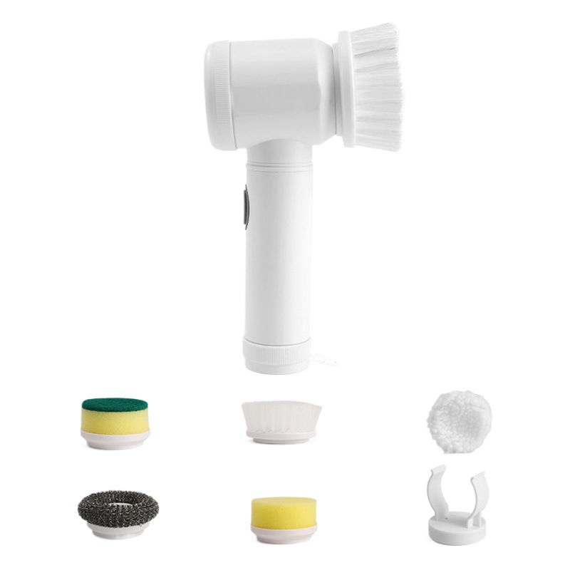 Douyin mango largo olla cepillo de lavado líquido automático añadiendo esponja lavavajillas cepillo de limpieza cocina olla de limpieza ventana artefacto 6 cabeza del cepillo