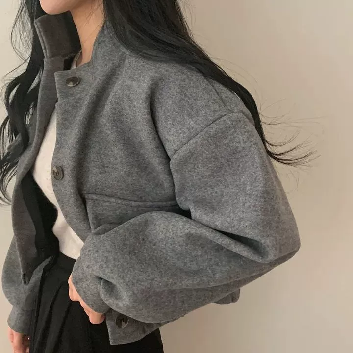 Женский кардиган oversize из смеси шерсти, короткий осенний ретро стиль, длинные рукава
