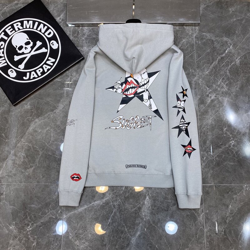 Correct Version of Chrome Hearts21Ss Mattyboy Limited Edition Graffiti Lip Embroider Hooded Sweatshirt