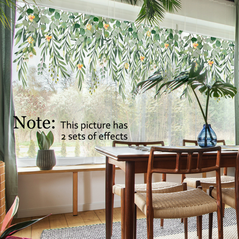 CT6084 hand-painted deciduous vine small fresh flower glass stickers window wall stickers background decorative self-adhesive wall stickers