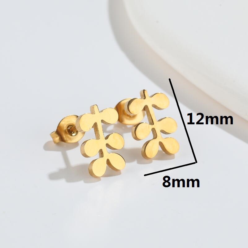 Womenu0027S Simple Style Geometric Titanium Steel No Inlaid Ear Studs Stainless Steel Earrings
