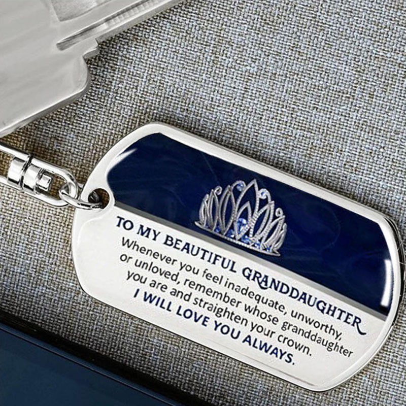 Cruz-frontera creativa simple DIY llavero de acero inoxidable epoxi colgante de acero de titanio europeo y americano clave colgante joyería al por mayor