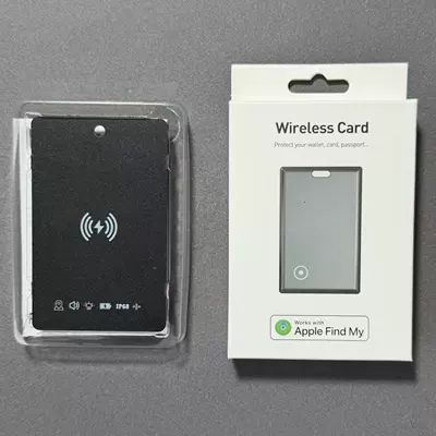 Small Card Locator Wireless: GPS Locator - f12-card-black-supports-apple-and-android-dual-systems-overseas-version-wireless-charging