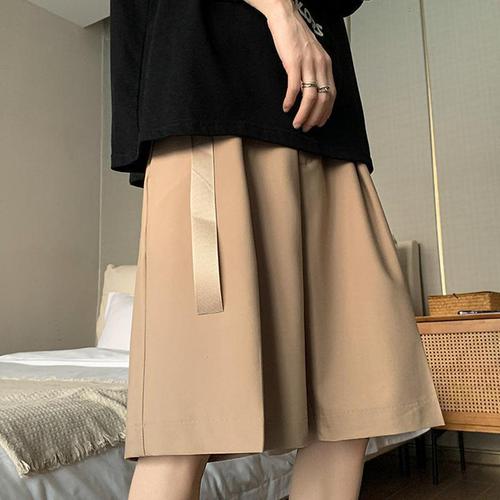 Summer Ice Silk Couple Casual Suit Pants Men and Women Five-Fingered Trousers Loose Drape Suit Trousers