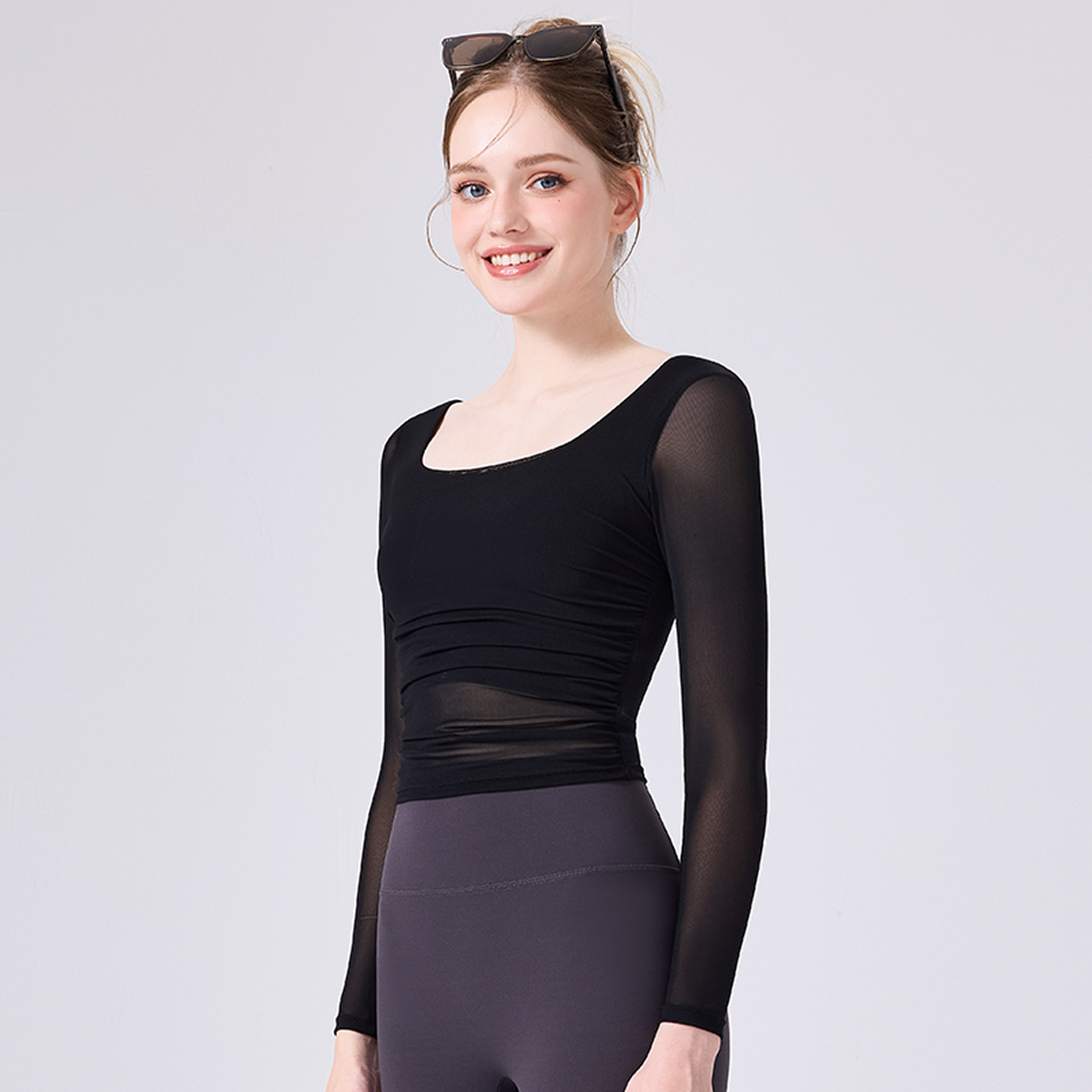 Nuevo cuerpo delgado y delgado ropa deportiva de fitness cool mesh transpirable cinturón de pecho chaleco de cuello U camiseta de carrera
