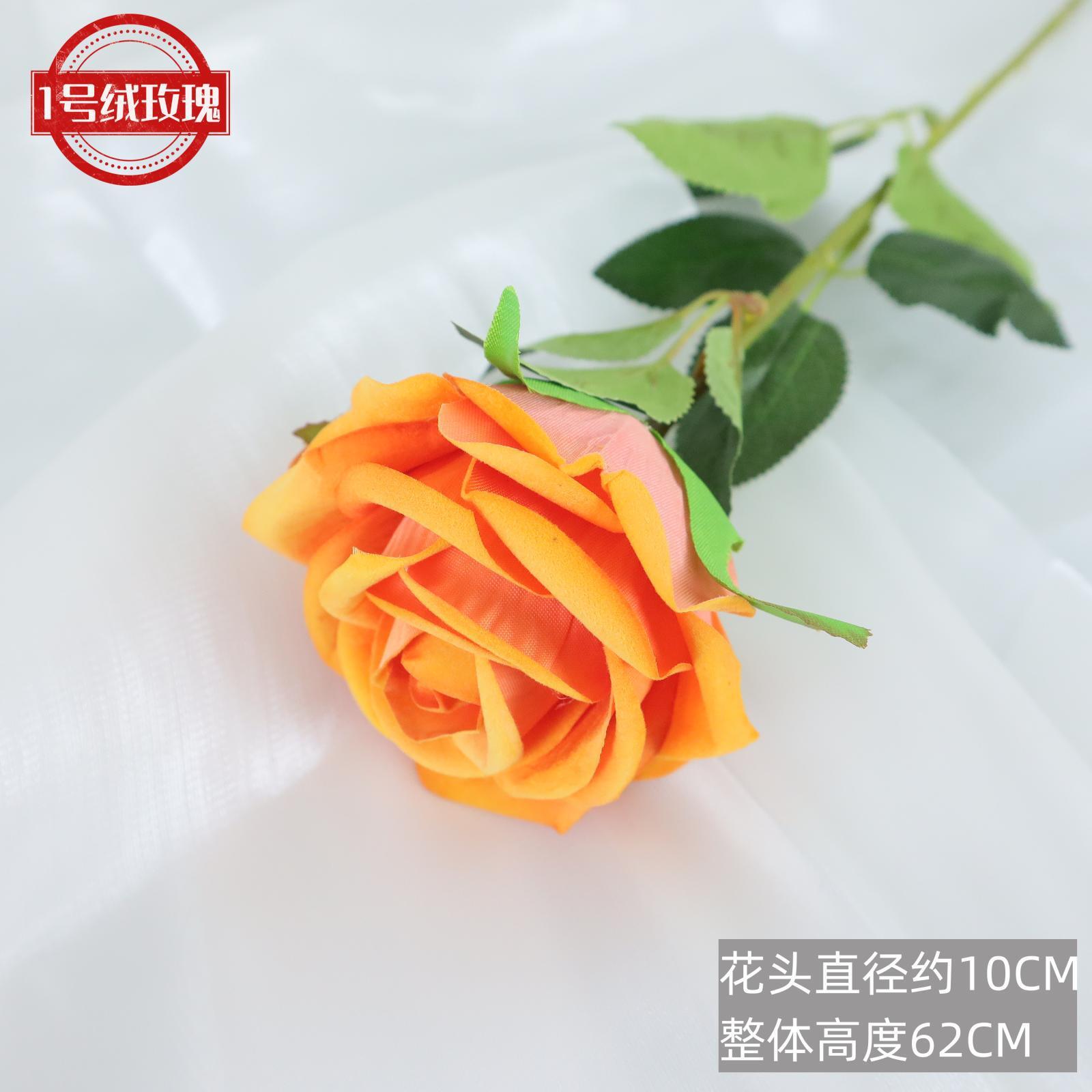 Rosa artificial sensación franela Rosa flor artificial ramo de la boda flor artificial Flor de seda hogar de gama alta al por mayor