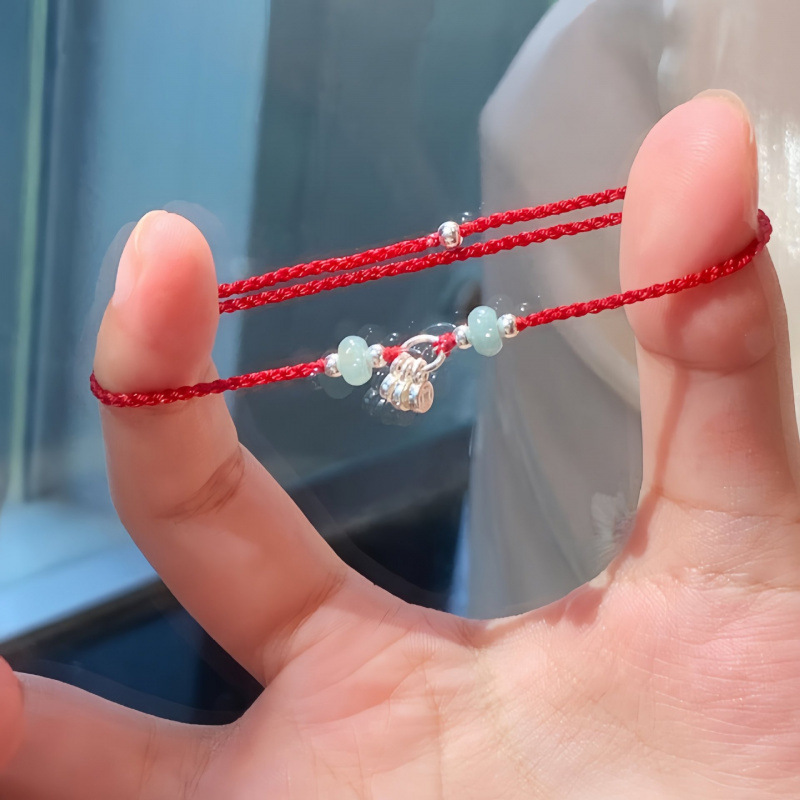 Wish You Lots of Money Bracelet for Women Summer Light Luxury Exquisite Friendship Bracelet Ins Niche Simple Good Luck Red String Gift