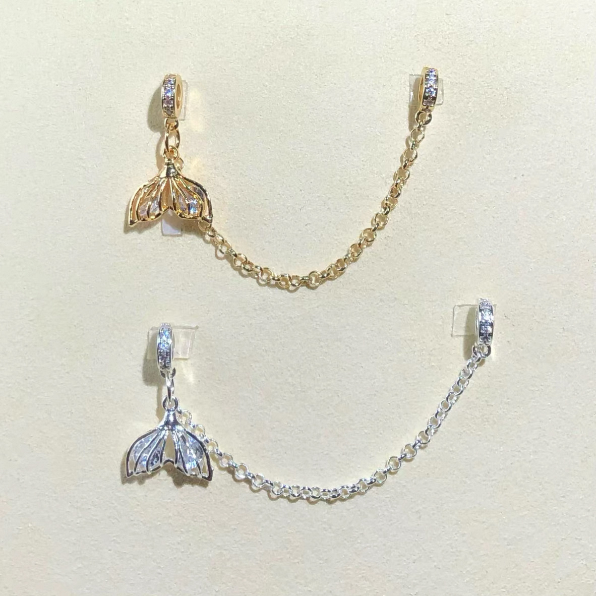 14K Gold-Filled Color-Preserving Crystal DIY Accessories Mermaid Tail Shell Chain Spacer Bead Bracelet Necklace Handmade Accessories
