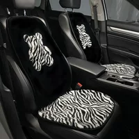 Универсальные плюшевые чехлы на автомобильные сиденья в зебровом принте, четырехсезонные, наборы из нескольких деталей